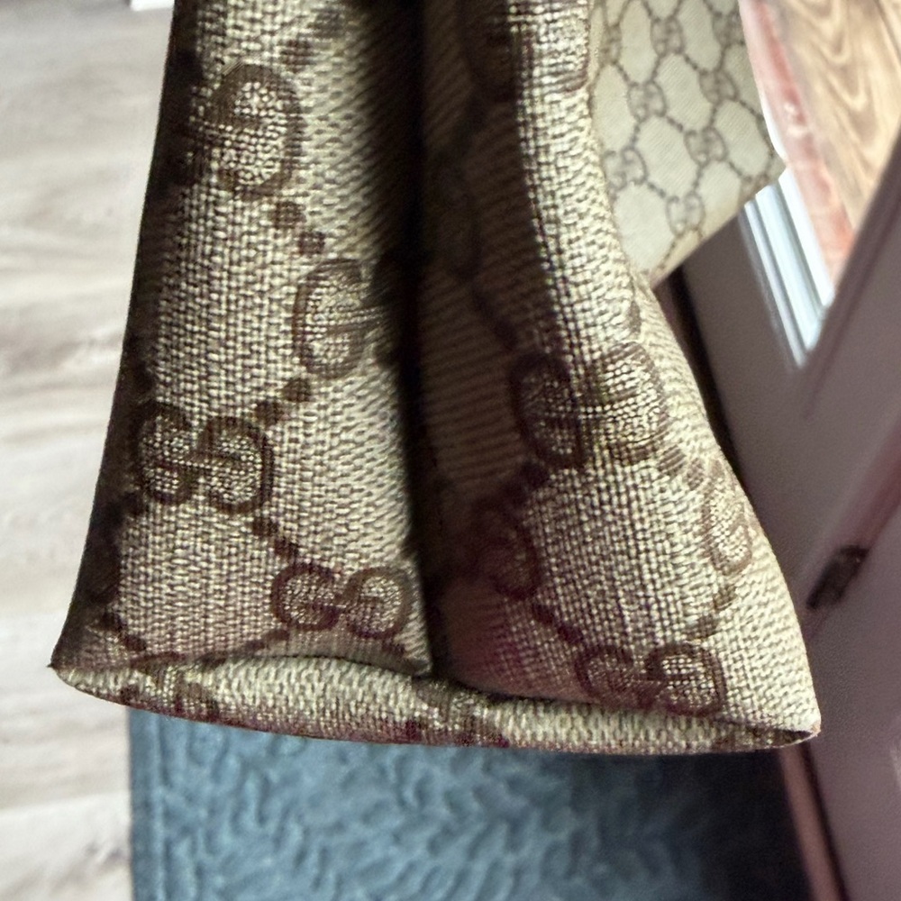 Gucci Beige Brown GG Canvas Tote with Green-Red Web Straps - Picture 5 of 7